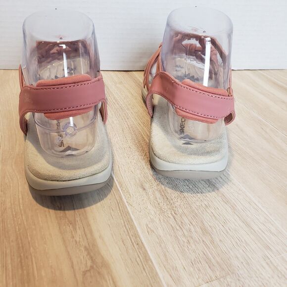 Skechers Reggae Slim Pink Sandals Women’s Size 5 Memory Foam Crisscross Stretch - Picture 5 of 7